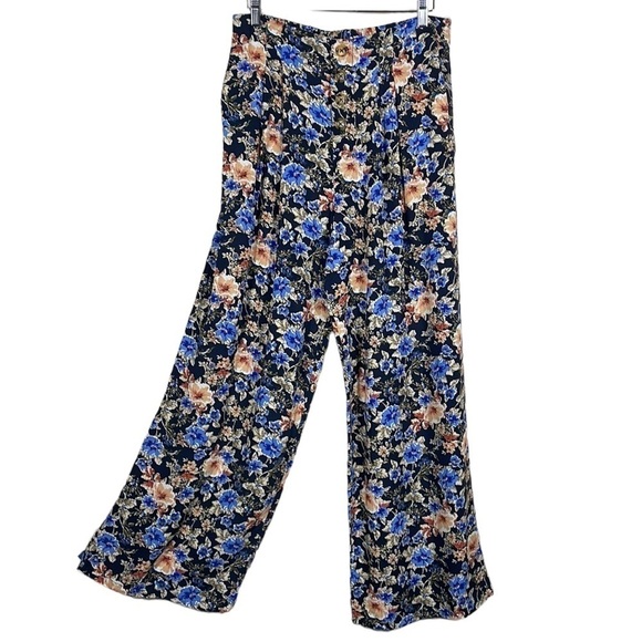 Live To Be Spoiled Pants Wide Leg Flare Floral Pull On Bohemian Casual Sz Large - Picture 1 of 10